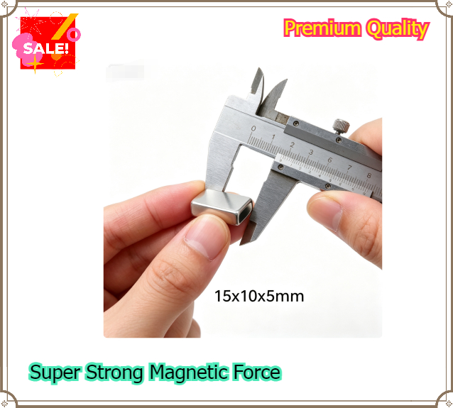 Art Craft Magnet - แม่เหล็กนีโอไดเมียมทรงสี่เหลี่ยมขนาด 15x10x5 มม. แรงดูดสูงพิเศษ แม่เหล็กถาวร NdFeB