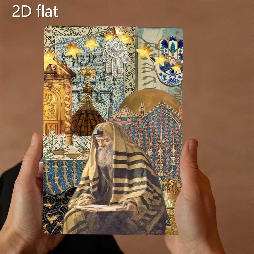 Art & Craft Voucher Code - CIFBUY ป้ายโลหะอลูมิเนียมลายผู้สูงอายุชาวยิวสไตล์วินเทจ ขนาด 8x8 นิ้ว กันน้ำ
