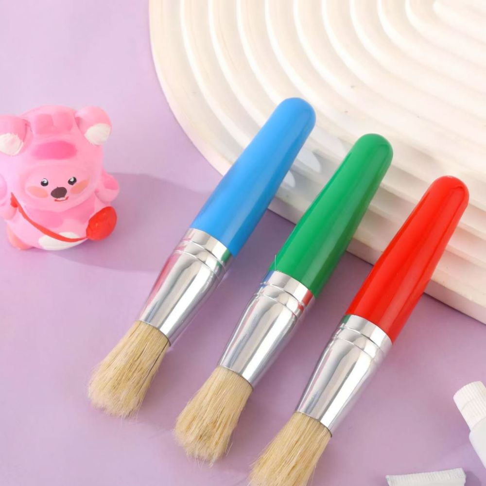 Art Craft Toddlers - แปรงสีน้ำออกแบบตามหลักสรีรศาสตร์สำหรับเด็ก ด้ามจับพลาสติกทรงหยดน้ำ ขนแปรงหมู อุปกรณ์ศิลปะและงานฝีมือสำหรับโรงเรียน เครื่องมือสำหรับผู้เริ่มต้น