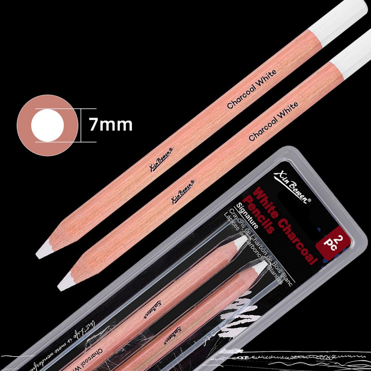 Sketching Charcoal Set - 2 ชิ้น/เซ็ตหนา Sketching ดินสอถ่านสีขาว Art Highlight