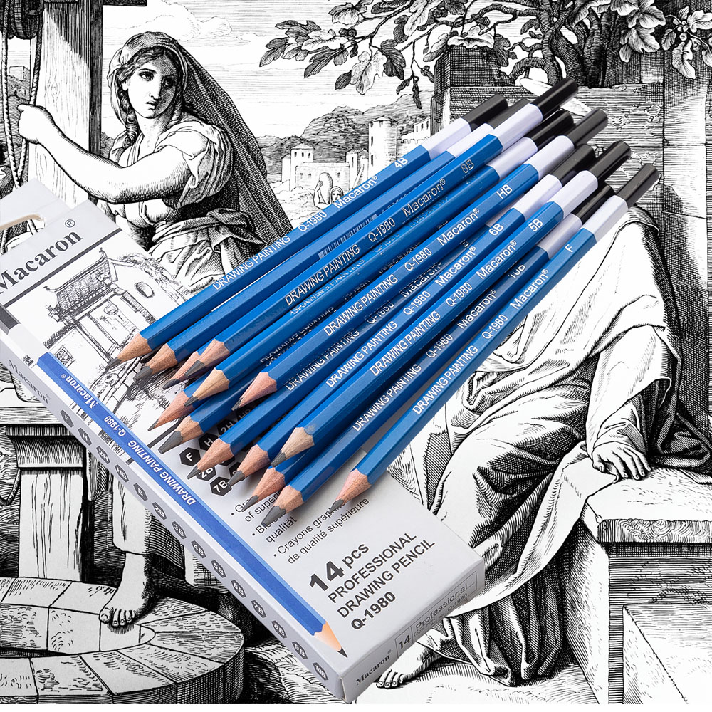 Sketching Charcoal Set - ชุด2H-10B ดินสอถ่านสำหรับมืออาชีพ14ชิ้นสำหรับผู้เริ่มฝึกวาดภาพตะกั่วทำจากไม้อุปกรณ์ศิลปะการสเก็ตช์ภาพ