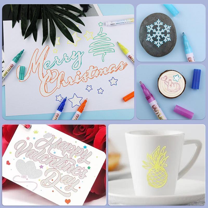 Art Craft Doodle - ปากกาเขียนข้อความกลิตเตอร์24สีปากกางานฝีมือสำหรับการวาดภาพศิลปะการทำบัตร doodling อุปกรณ์ศิลปะสำหรับโรงเรียน