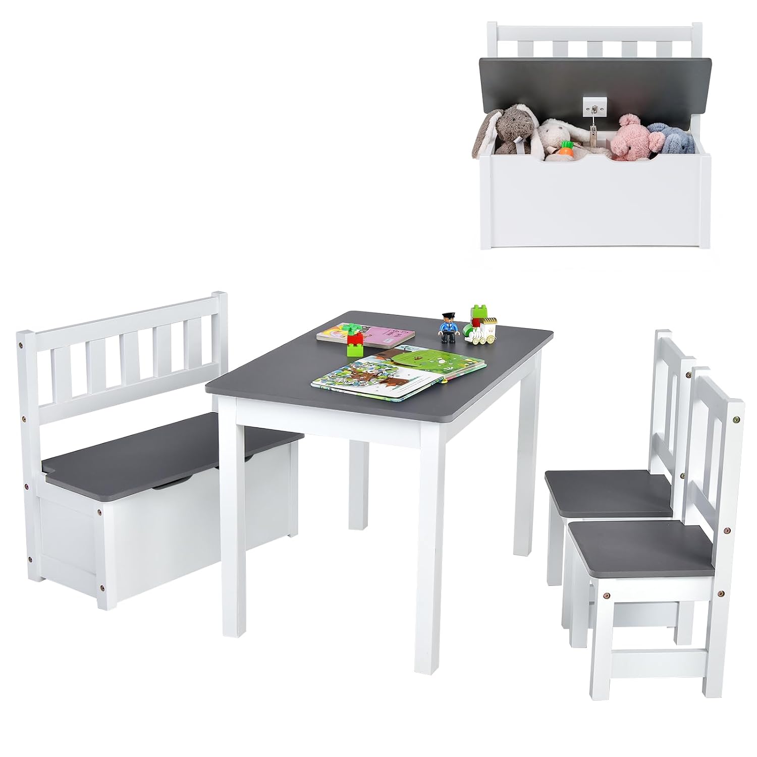 ชุดโต๊ะและเก้าอี้ไม้สำหรับเด็ก - Art Craft Toddlers บทวิจารณ์และราคา