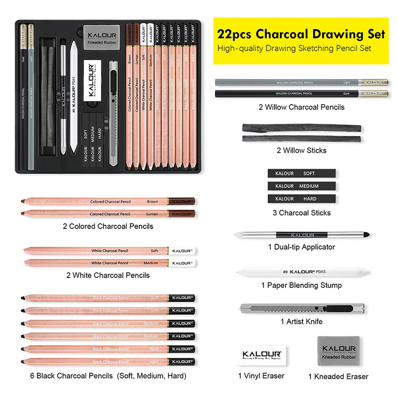 Kalour PDAS Charcoal Sketching - Sketching Charcoal Set บทวิจารณ์และราคา
