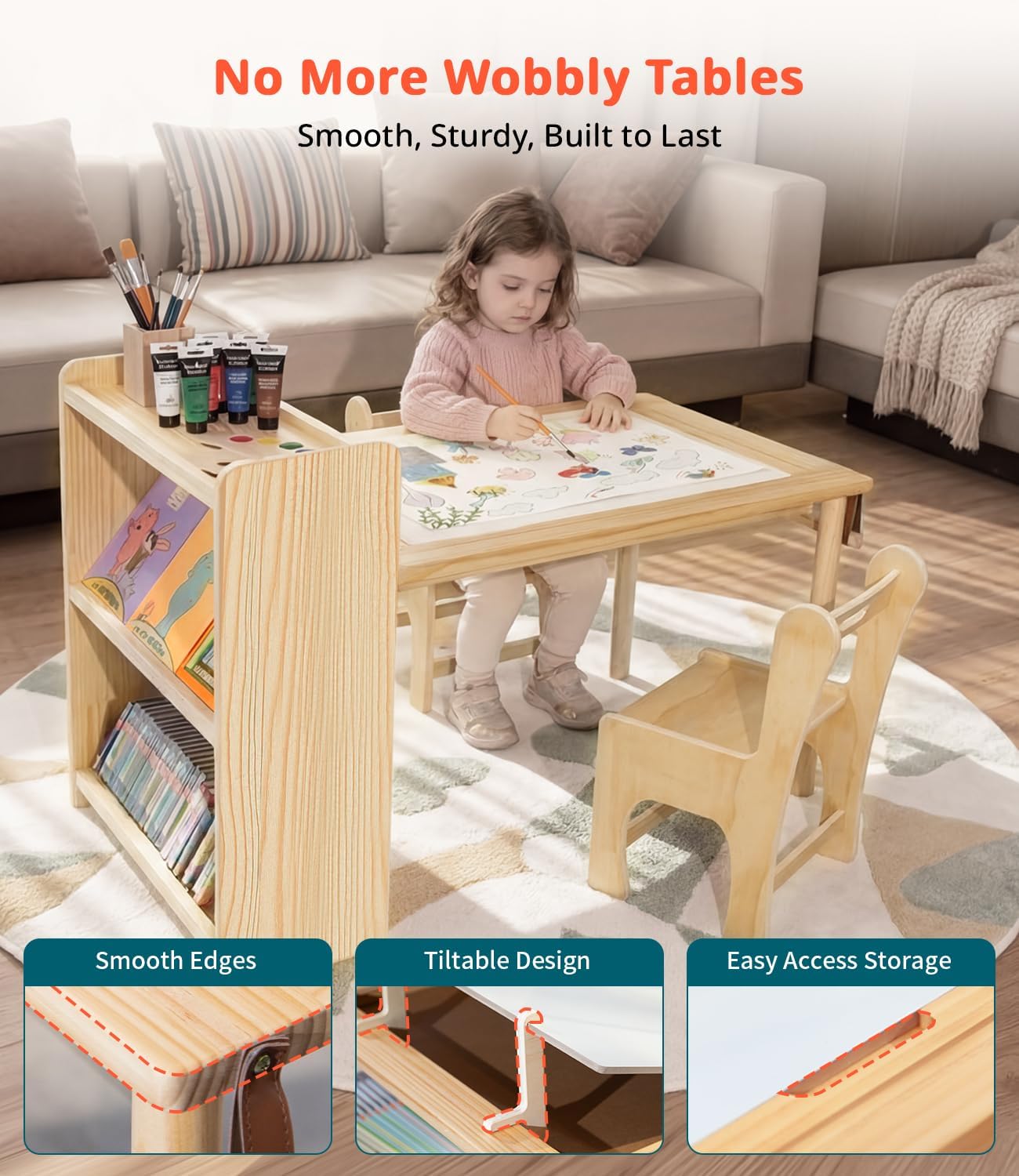 ชุดโต๊ะศิลปะไม้สำหรับเด็กพร้อม - Art Craft Toddlers บทวิจารณ์และราคา