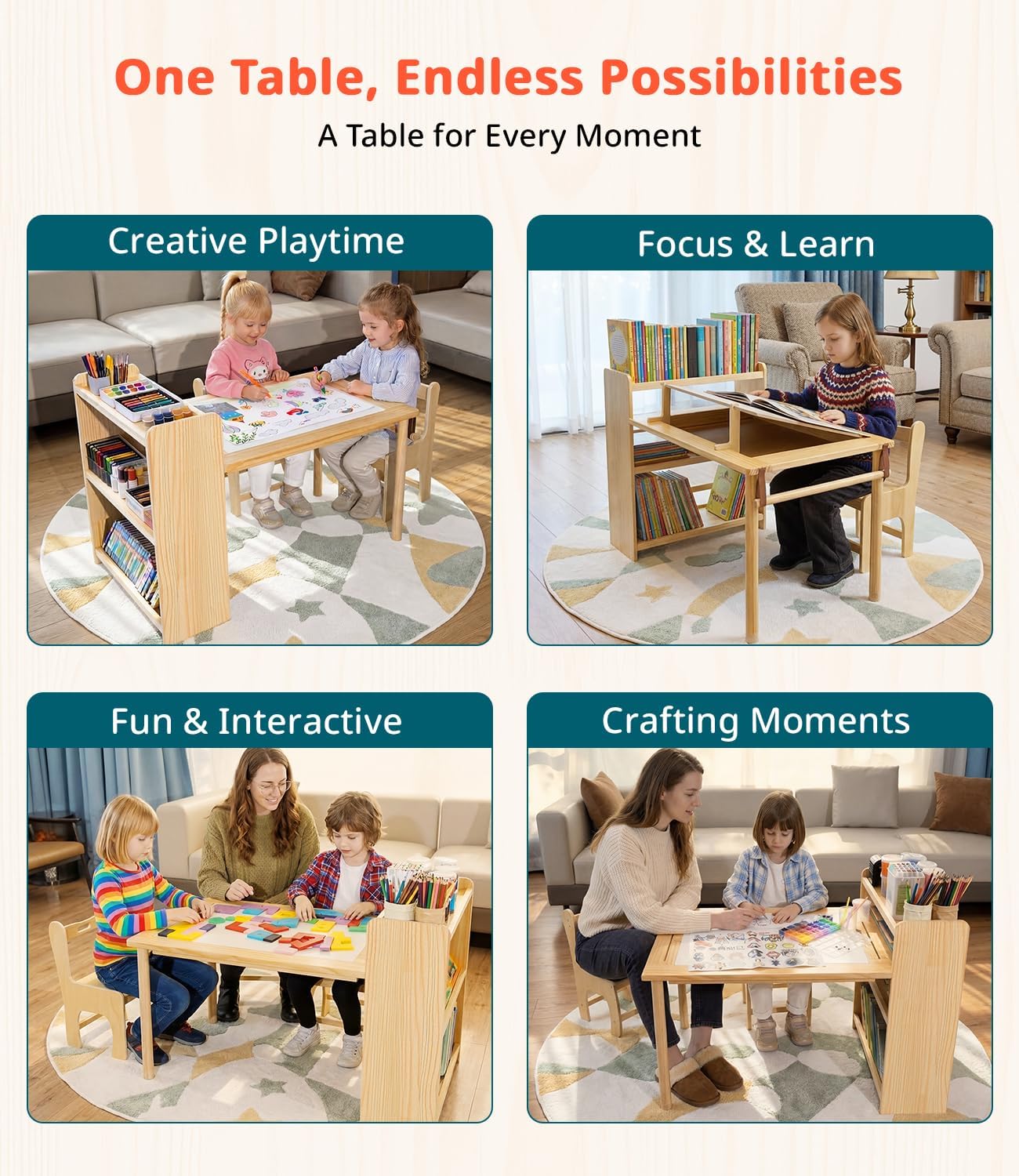 ชุดโต๊ะศิลปะไม้สำหรับเด็กพร้อม - Art Craft Toddlers บทวิจารณ์และราคา