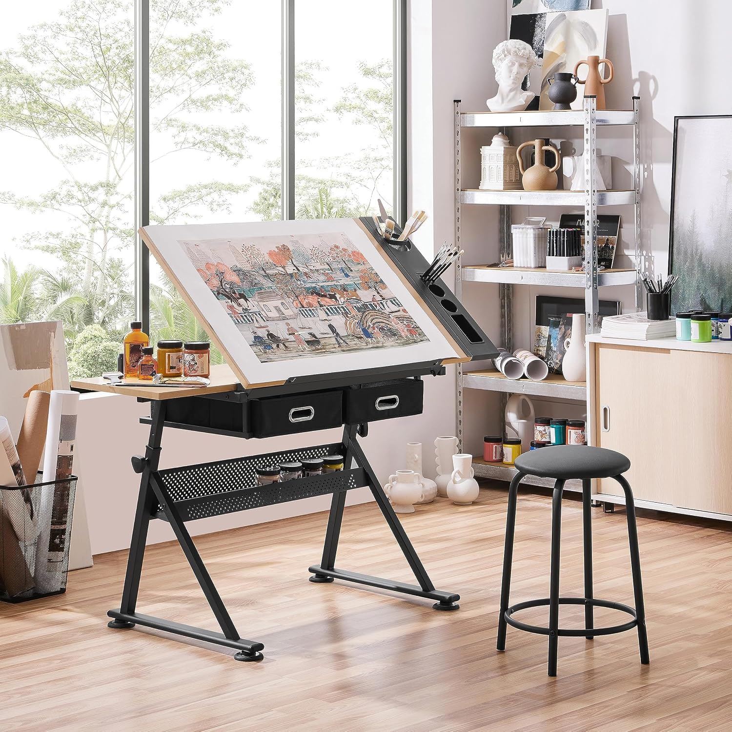 โต๊ะเขียนแบบปรับระดับได้พร้อมเ - Art Craft Wood บทวิจารณ์และราคา