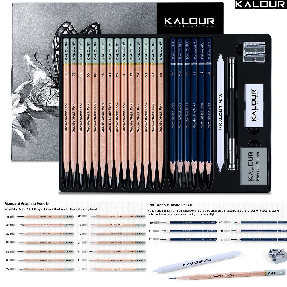 ชุดเครื่องมือวาดภาพถ่าน KALOUR - Sketching Charcoal Set บทวิจารณ์และราคา