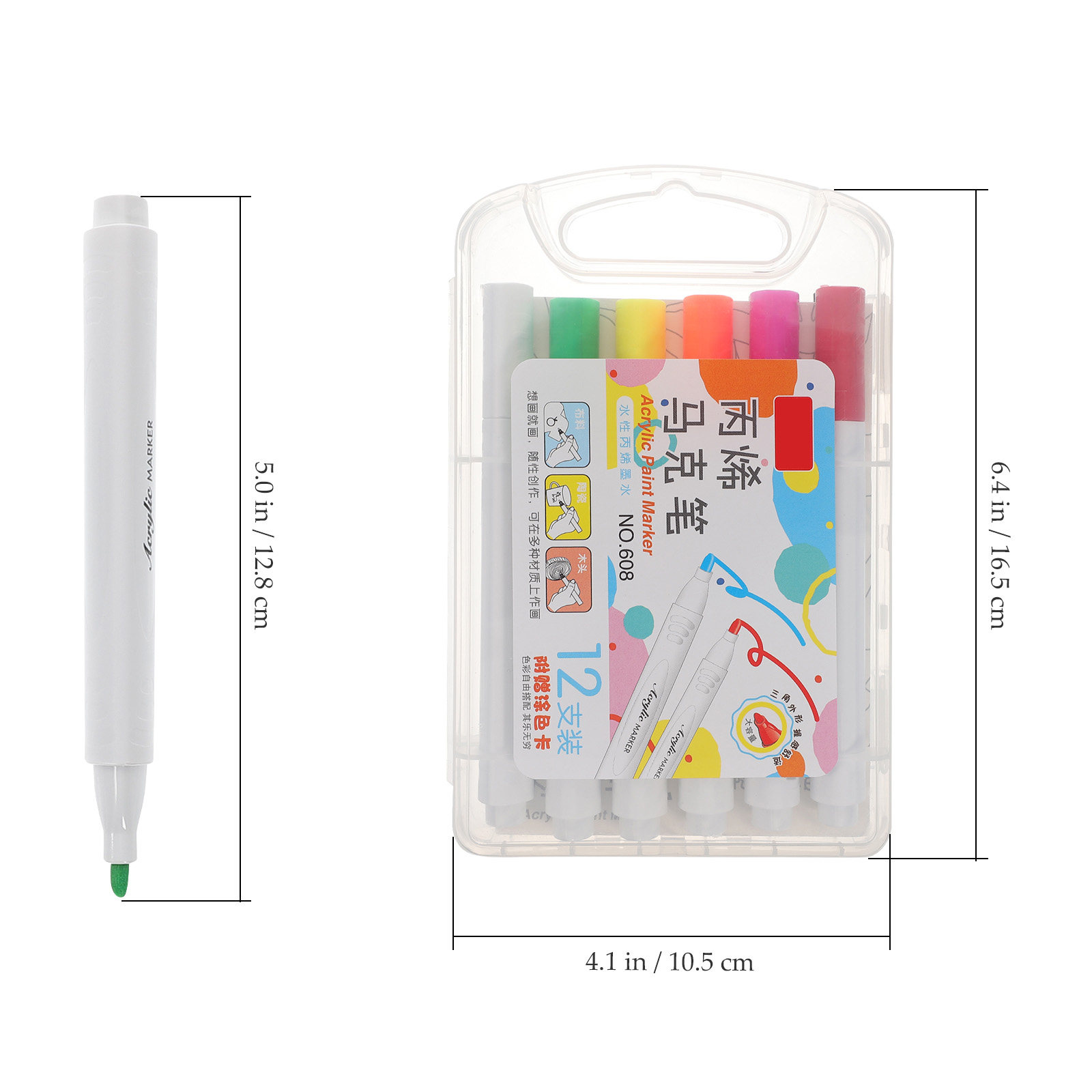 ปากกาสีอะคริลิก 12 ด้าม หัวเล็ - Art Craft Doodle บทวิจารณ์และราคา