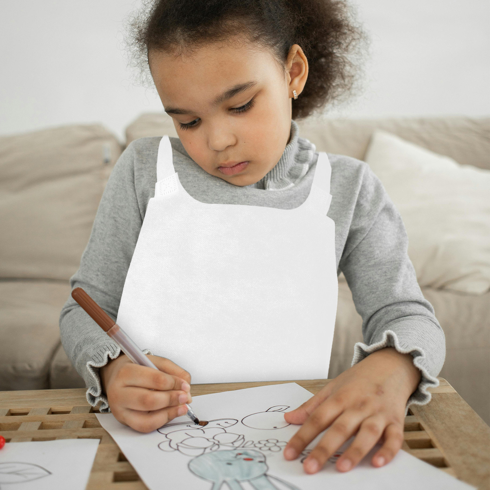 10 ชิ้น ผ้ากันเปื้อนเด็กสีขาว  - Art Craft Toddlers บทวิจารณ์และราคา