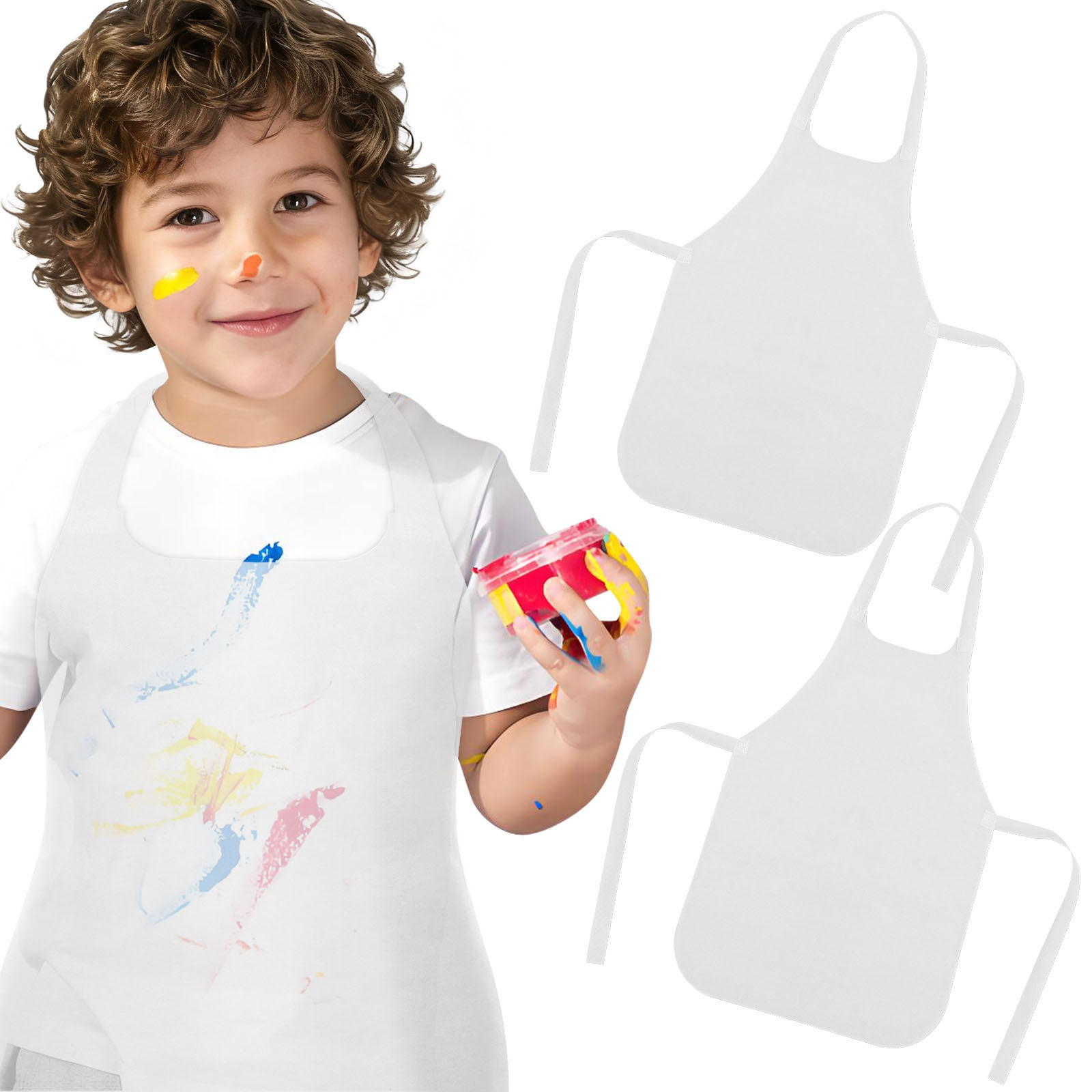10 ชิ้น ผ้ากันเปื้อนเด็กสีขาว  - Art Craft Toddlers บทวิจารณ์และราคา