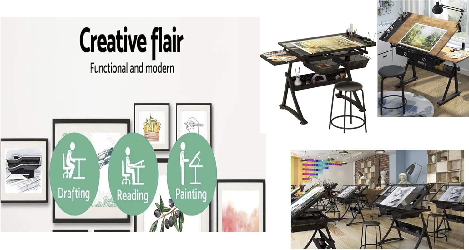 โต๊ะทำงานศิลปะกระจก – โต๊ะเขีย - Art And Craft Studio บทวิจารณ์และราคา