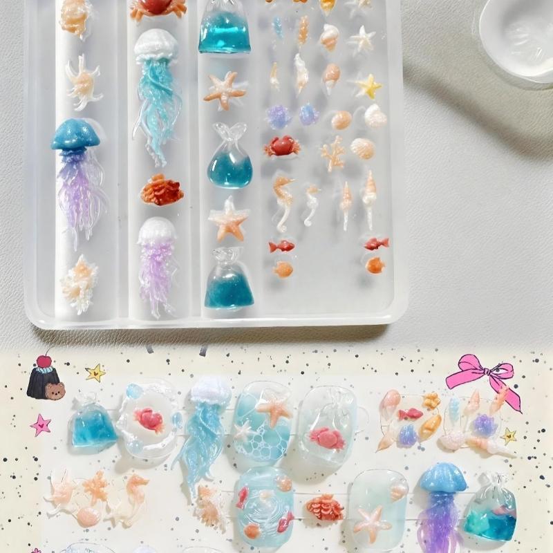 แม่พิมพ์ทำเล็บซิลิโคนใส; แม่พิ - Art Craft Jellyfish บทวิจารณ์และราคา