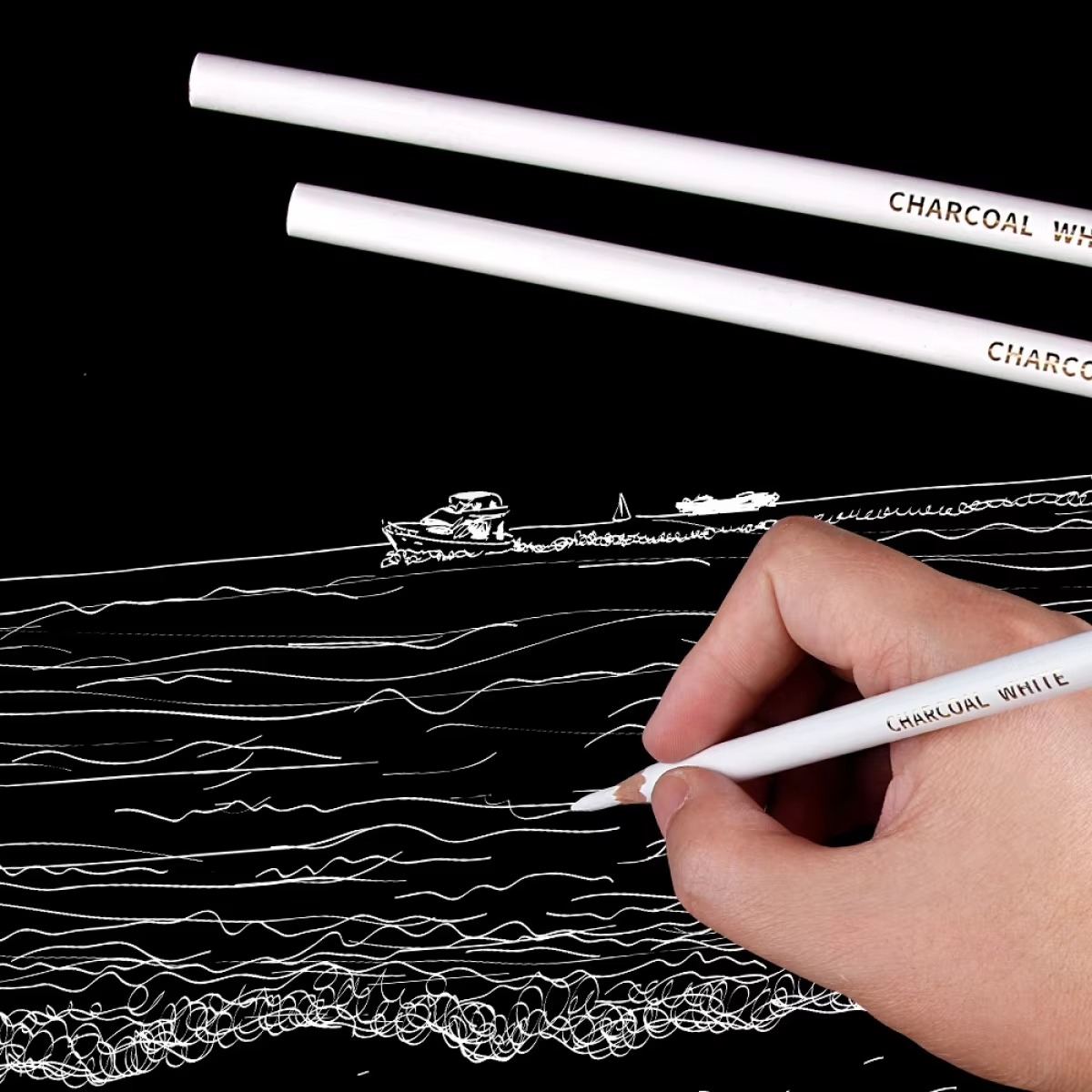 ชุดดินสอสีขาว 6 แท่ง สำหรับวาด - Sketching Charcoal Set บทวิจารณ์และราคา